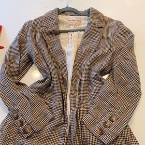 Free People We The Free Plaid Beckett Boyfriend Blazer Size Small